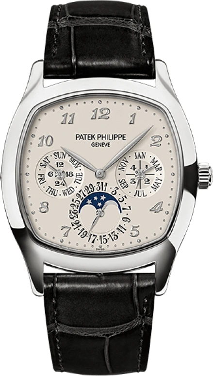Patek Philippe,Grand Complications 37mm,37mm,White Gold,Silver,Automatic,Moonphase,Perpetual Calendar,Leap Year,Month,48hours,In-house Caliber,5940G,5940G-001