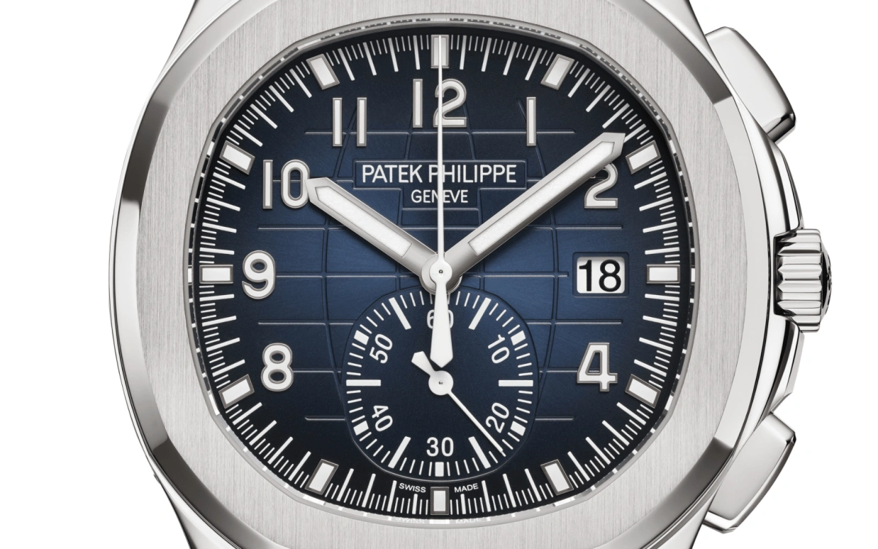 Patek Philippe,Aquanaut 42.20mm,42.20mm,White Gold,Blue,Automatic,Chronograph,Day,Max Verstappen,5968G,5968G-001