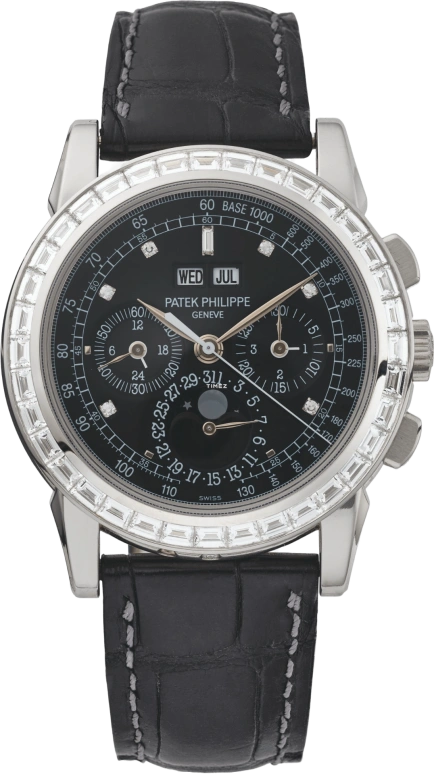 Patek Philippe,Grand Complications 40mm,40mm,Platinum,Black,Handwound,Chronograph,Moonphase,Perpetual Calendar,Leap Year,60hours,In-house Caliber,5971P,5971P-001