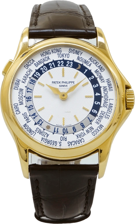 Patek Philippe,Complications 37mm,37mm,Yellow Gold,Silver,Automatic,World Time,48hours,5110J,5110J-001