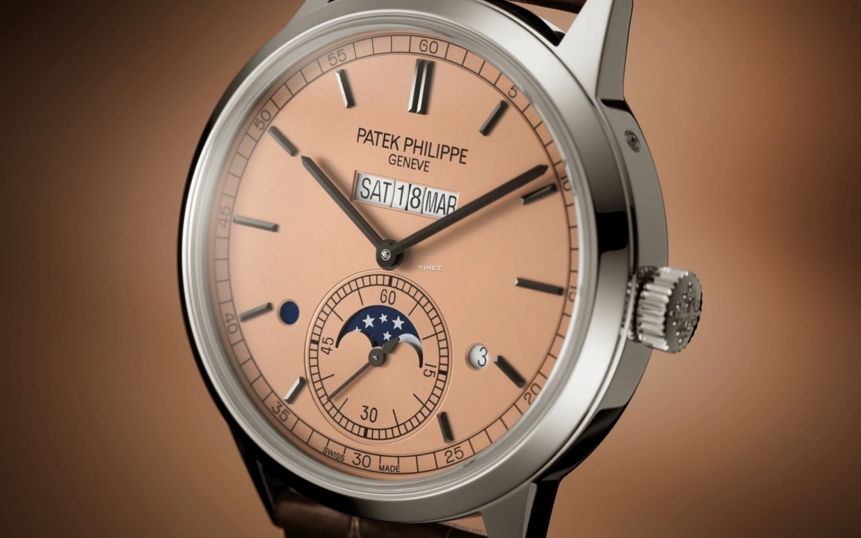 Patek Philippe,Grand Complications 41.30mm,41.30mm,Platinum,Rose Gold,Salmon,Handwound,Moonphase,Perpetual Calendar,Leap Year,Month,38hours,In-house Caliber,5236P,5236P-010