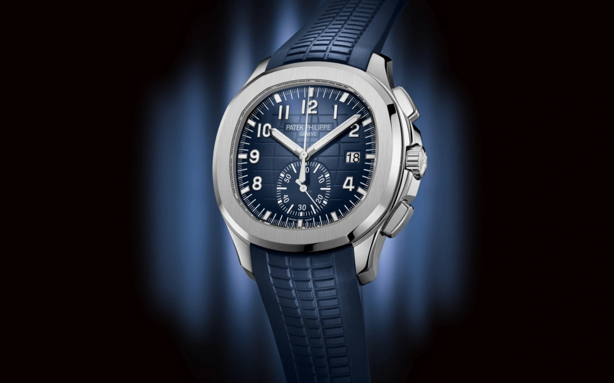 Patek Philippe,Aquanaut 42.20mm,42.20mm,White Gold,Blue,Automatic,Chronograph,Day,Max Verstappen,5968G,5968G-001