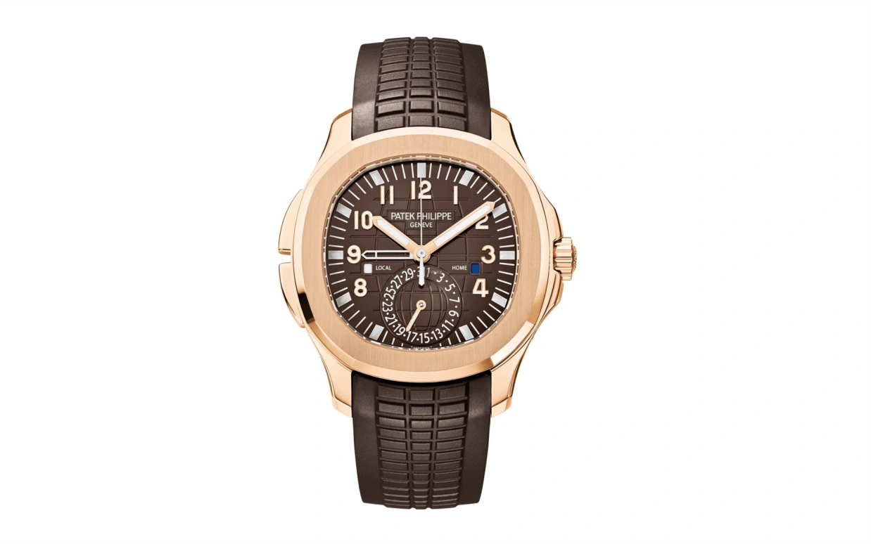 Patek Philippe,Aquanaut 40.80mm,40.80mm,Rose Gold,Brown,Automatic,Day,Dule Time,5164R,5164R-001