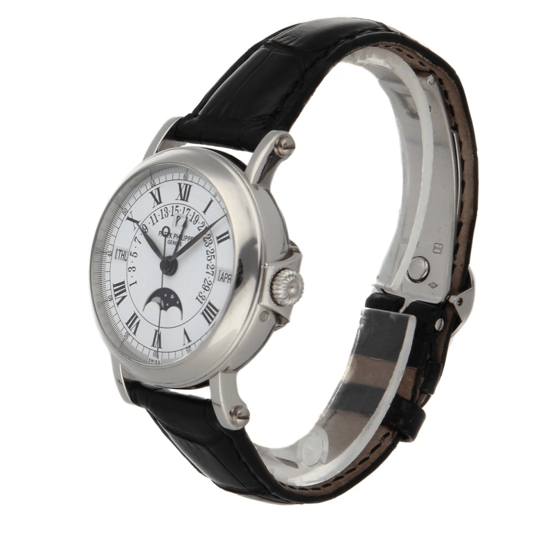Patek Philippe,Complications 36mm,36mm,Stainless Steel,White,Automatic,Moonphase,Perpetual Calendar,Leap Year,Month,48hours,In-house Caliber,5059P,5059P-001
