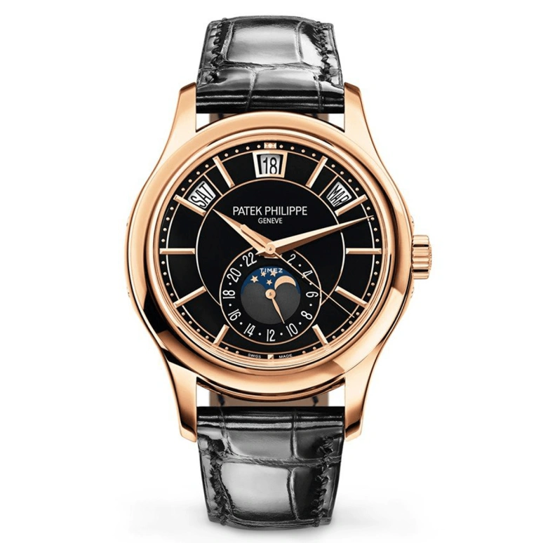 Patek Philippe,Complications 40.20mm,40.20mm,Rose Gold,Black,Automatic,Moonphase,Annual Calendar,Month,Date,45hours,In-house Caliber,5205R,5205R-010