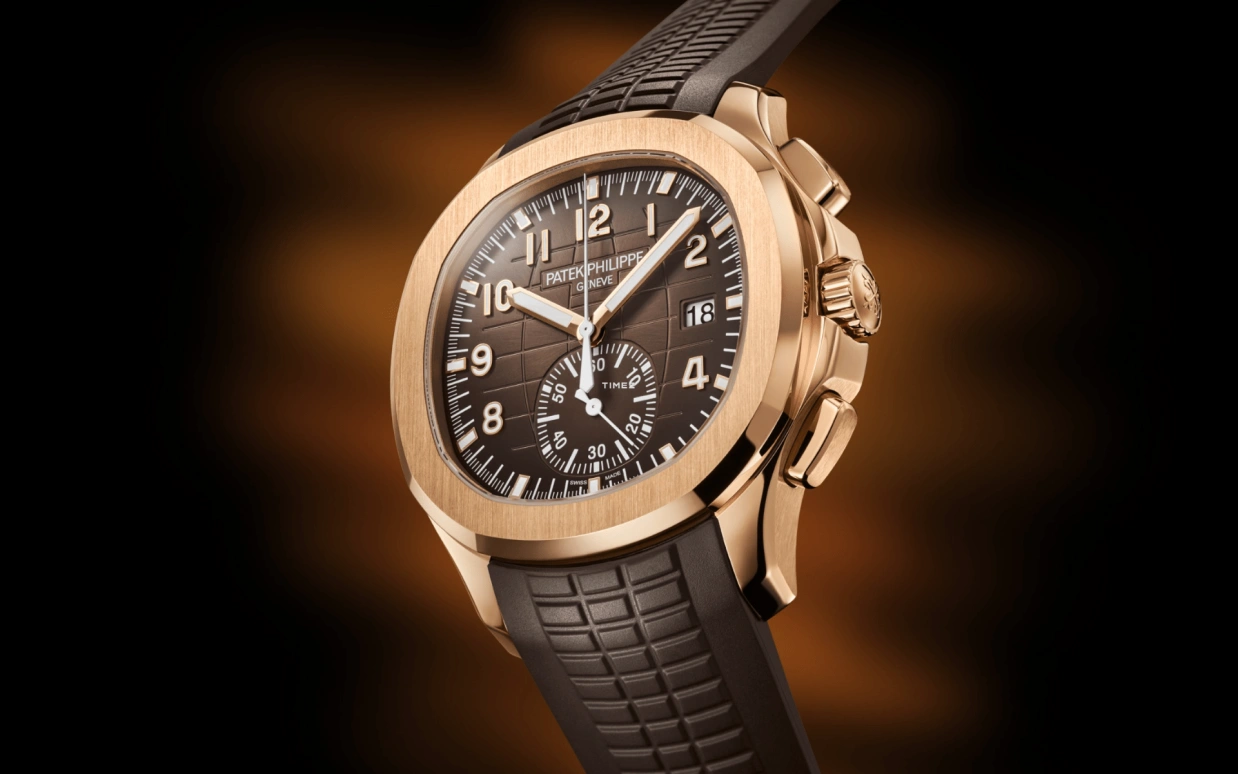 Patek Philippe,Aquanaut 42.20mm,42.20mm,Rose Gold,Brown,Automatic,Chronograph,Flyback,5968R,5968R-001