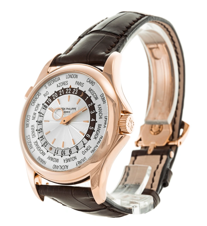 百达翡丽,复杂功能时计 39.50毫米,39.50毫米,玫瑰金,银白色,自动上弦,世界时,48小时,5130R