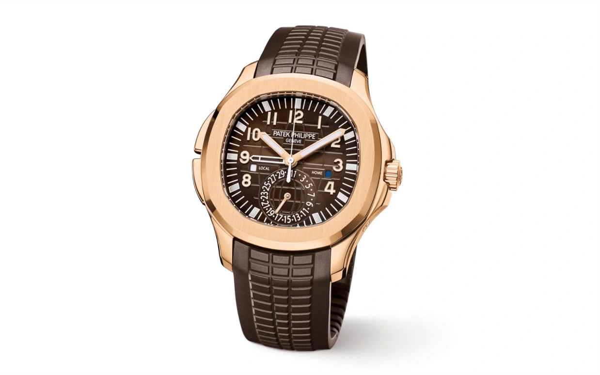 Patek Philippe,Aquanaut 40.80mm,40.80mm,Rose Gold,Brown,Automatic,Day,Dule Time,5164R,5164R-001