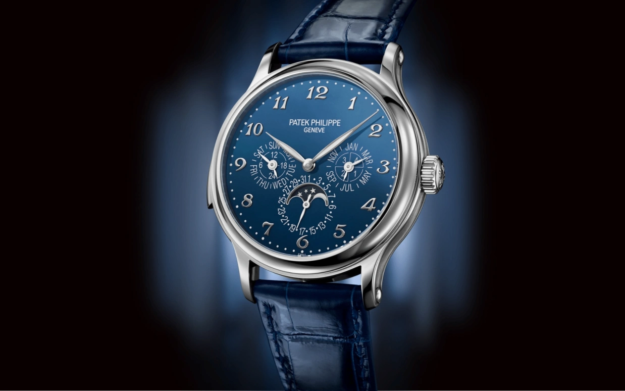 Patek Philippe,Grand Complications 42mm,42mm,White Gold,Blue,Automatic,Moonphase,Perpetual Calendar,Leap Year,Month,48hours,In-house Caliber,5374G,5374G-001