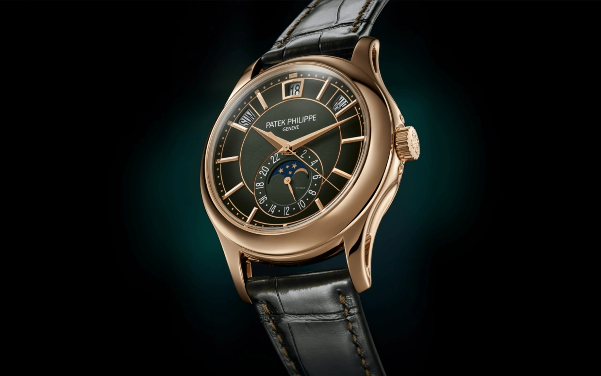 Patek Philippe,Complications 40.20mm,40.20mm,Rose Gold,Green,Automatic,Moonphase,Annual Calendar,Month,Date,45hours,In-house Caliber,Lautaro Martínez,5205R,5205R-011