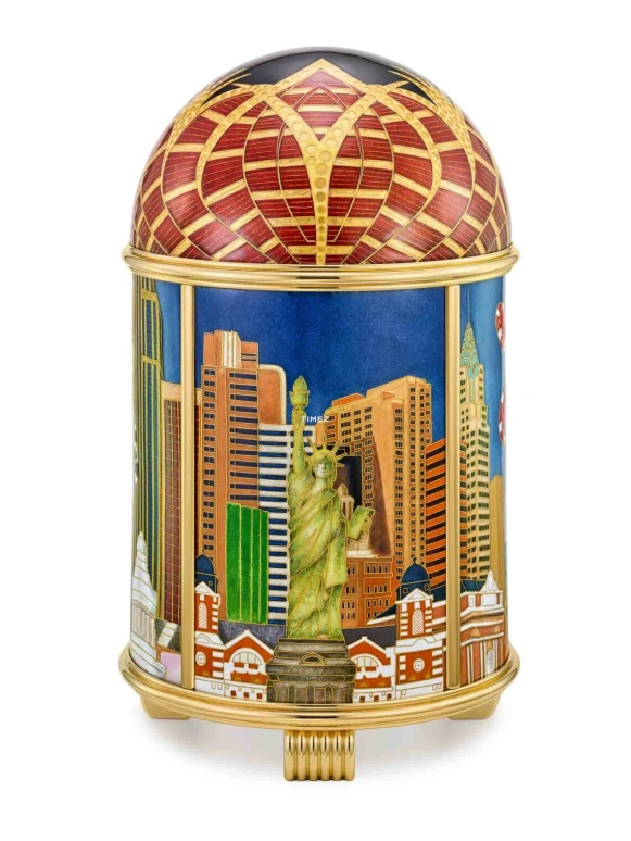 百达翡丽,圆顶时钟 ,棕色,机电式,自制机芯,多彩,蓝色,珐琅,20048M