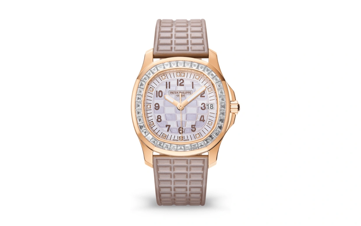 Patek Philippe,Aquanaut 35.60mm,35.60mm,White Gold,Pink,Automatic,Day,45hours,5072R,5072R-001