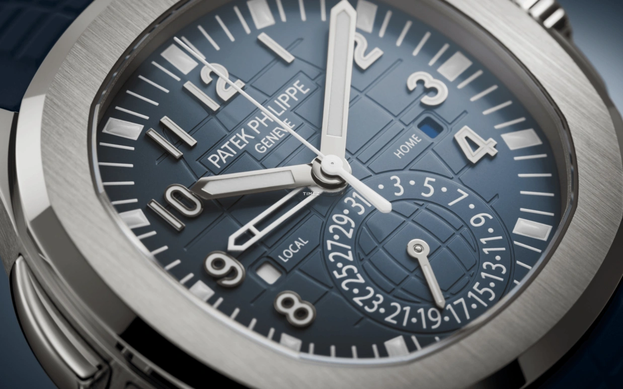 Patek Philippe,Aquanaut 40.80mm,40.80mm,White Gold,Blue,Grey,Automatic,Day,Dule Time,5164G,5164G-001