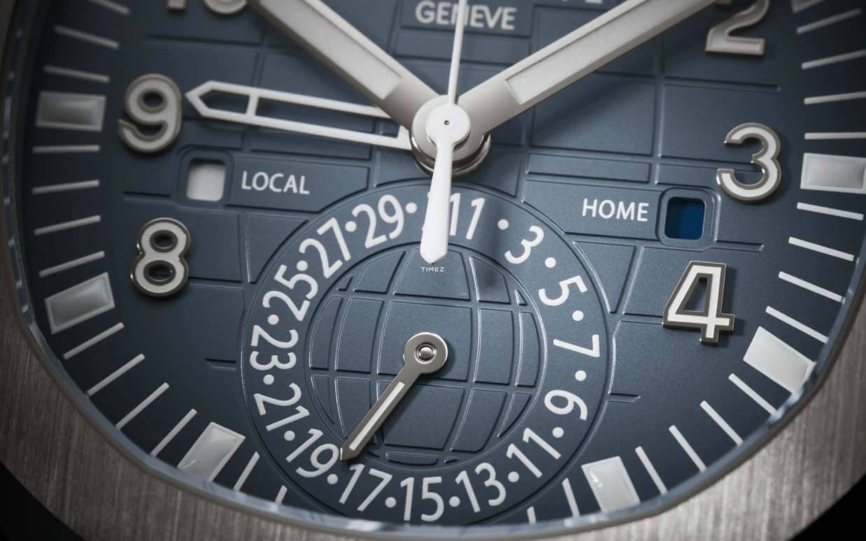 Patek Philippe,Aquanaut 40.80mm,40.80mm,White Gold,Blue,Grey,Automatic,Day,Dule Time,5164G,5164G-001