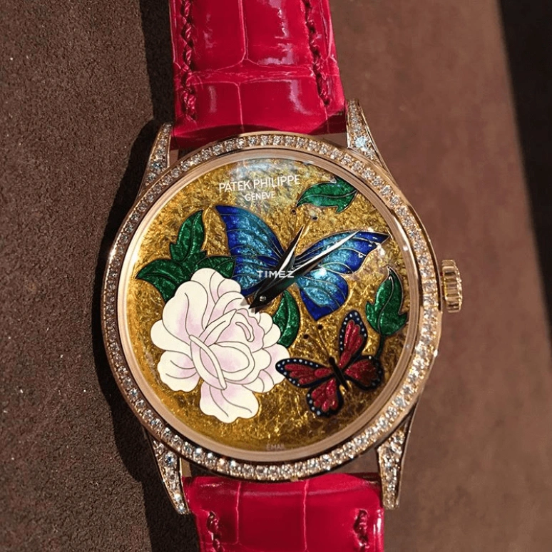 百达翡丽,Calatrava 38毫米,38毫米,玫瑰金,多色,黄色,红色,蓝色,自动上弦,48小时,自制机芯,5077,5077/100R-024