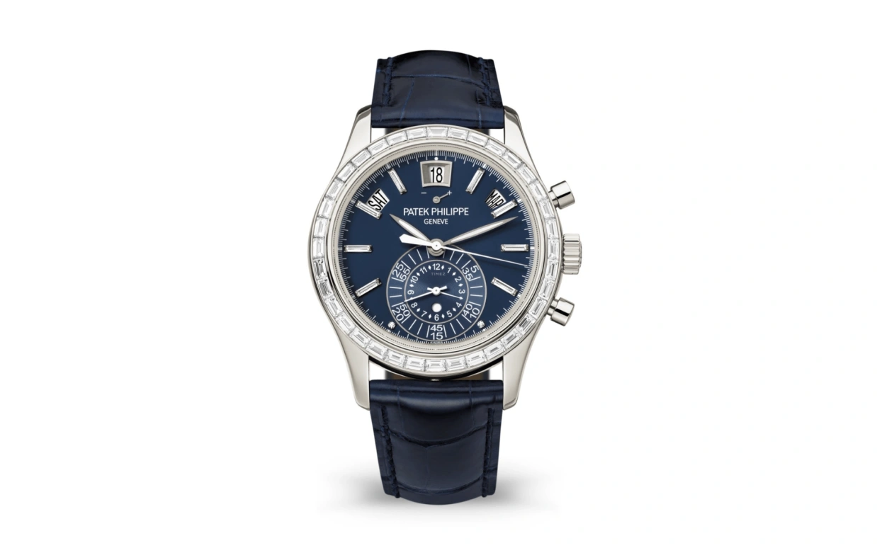 Patek Philippe,Complications 40.50mm,40.50mm,Platinum,Blue,Automatic,Chronograph,Annual Calendar,Month,Date,55hours,In-house Caliber,Antonio Rüdiger,5961P,5961P-001