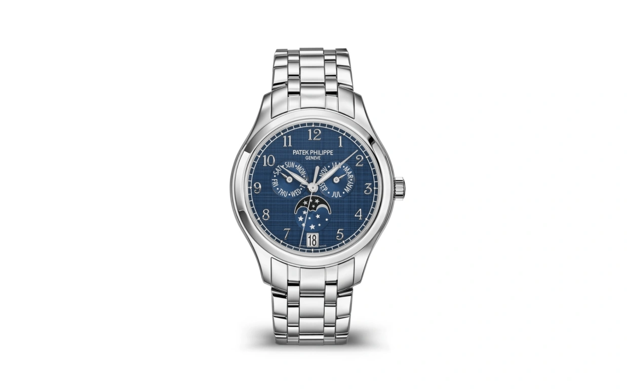 Patek Philippe,Complications 38mm,38mm,Stainless Steel,Blue,Automatic,Moonphase,Annual Calendar,Month,Date,45hours,In-house Caliber,4947,4947/1A-001