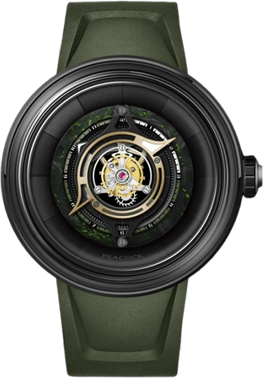 Peacock,Black Hole 46mm,46mm,Stainless Steel,Green,Black,Handwound,Tourbillon,120hours,PBG0101,PBG0101.03