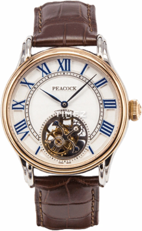Peacock,Treasured 40mm,40mm,Stainless Steel,White,Handwound,Tourbillon,In-house Caliber,P502,P502-3