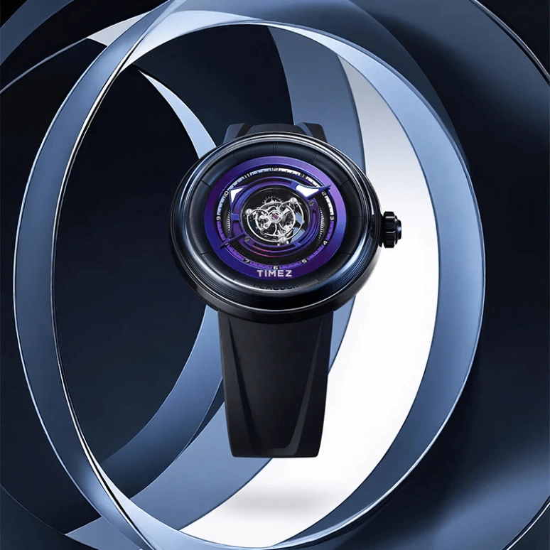 孔雀,黑洞 43.50毫米,43.50毫米,钛,双色,黑色,紫色,手动上弦,陀飞轮,120小时,PBG00201,PBG00201.02