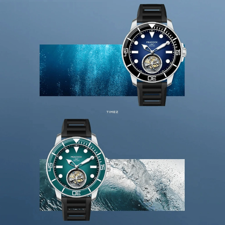 Peacock,Ocean Wing 44.50mm,44.50mm,aerospace steel,Blue,Handwound,Tourbillon,48hours,PFG0201,PFG0201.01