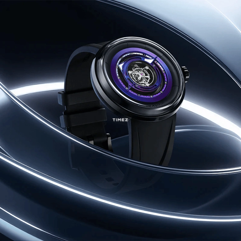 孔雀,黑洞 43.50毫米,43.50毫米,钛,双色,黑色,紫色,手动上弦,陀飞轮,120小时,PBG00201,PBG00201.02