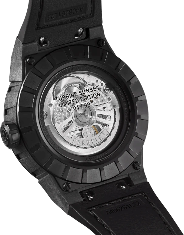 Perrelet,Turbine 45.50mm,45.50mm,Carbon,Polycarbonate,Stainless Steel,Multi-Color,Automatic,42hours,In-house Caliber,A4065,A4065/S7