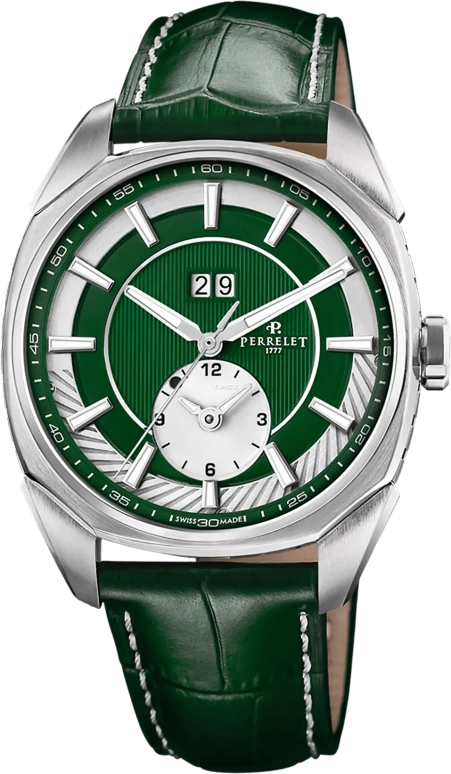 Perrelet,Lab Peripheral 42mm,42mm,Stainless Steel,Green,Automatic,Dule Time,GMT,Big Date,A1101,A1101/5