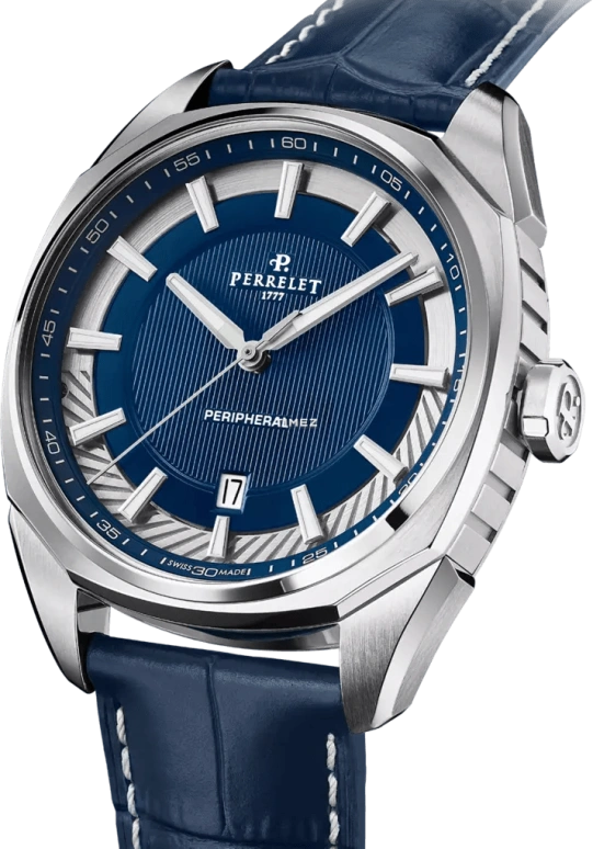 Perrelet,Lab Peripheral 42mm,42mm,Stainless Steel,Blue,Automatic,Day,42hours,A1100,A1100/4
