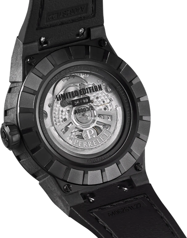 Perrelet,Turbine 45.50mm,45.50mm,Carbon,Polycarbonate,Stainless Steel,Multi-Color,Automatic,42hours,In-house Caliber,A8003,A8003/2