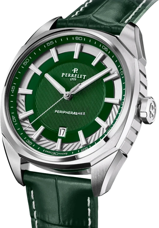 Perrelet,Lab Peripheral 42mm,42mm,Stainless Steel,Green,Automatic,Day,42hours,A1100,A1100/5