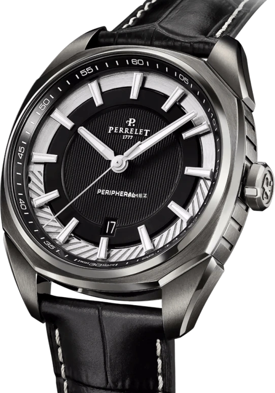 Perrelet,Lab Peripheral 42mm,42mm,Stainless Steel,Black,Automatic,Day,42hours,A1102,A1102/1