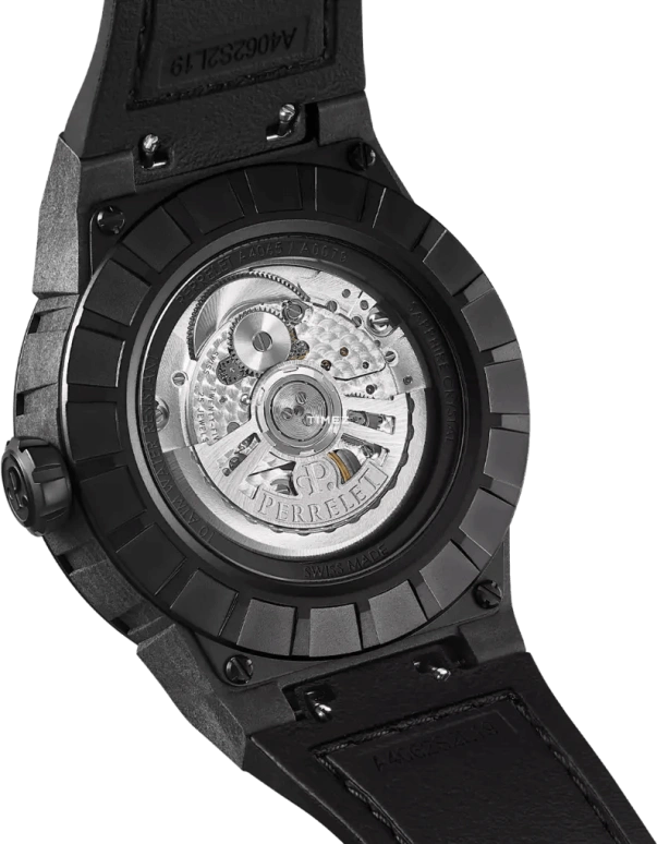 Perrelet,Turbine 45.50mm,45.50mm,Carbon,Polycarbonate,Stainless Steel,khaki,Black,Automatic,42hours,In-house Caliber,A4065,A4065/8