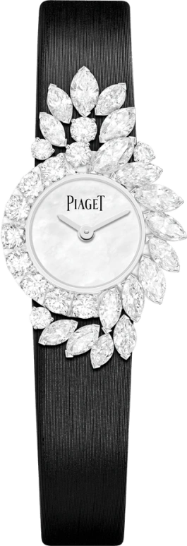 Piaget,High Jewellery 18mm,18mm,White Gold,White,Quartz,In-house Caliber,Sapphire,Crystal Glass,G0A45037