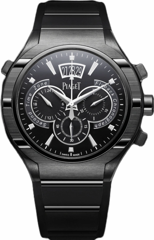 Piaget,Polo 45mm,45mm,Titanium,Stainless Steel,Black,Automatic,Chronograph,Day,Flyback,G0A37004