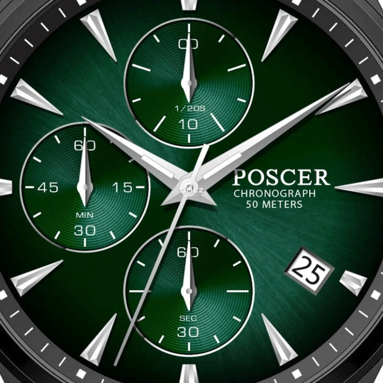 宝时捷,Ptime 42毫米,42毫米,精钢,绿色,石英,计时,日历,P,P.50110M.BBL01