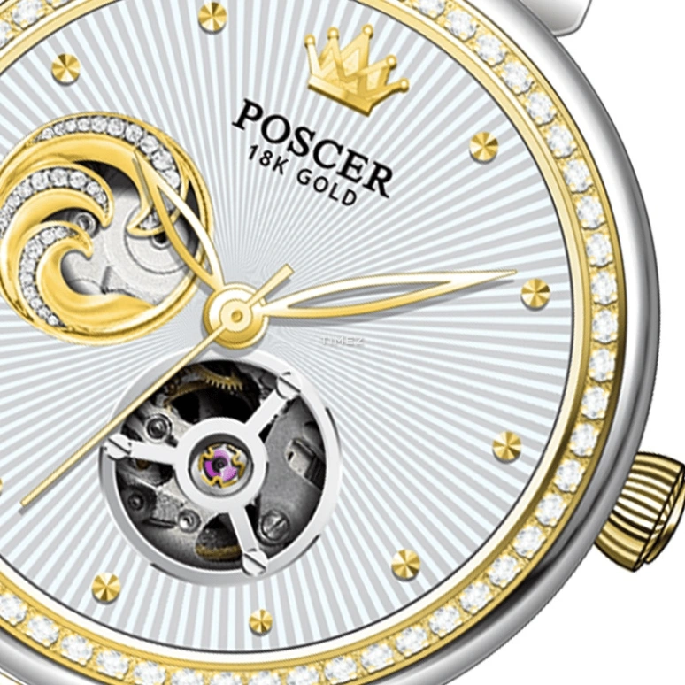 POSCER,Coronet 32mm,32mm,Stainless Steel,Silver,Automatic,Sapphire,Glass,Round,P,P.6223LK.VVW