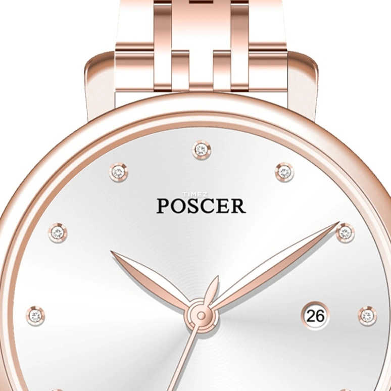 POSCER,Yayun 31mm,31mm,Stainless Steel,Silver,Quartz,Day,Sapphire,Glass,P,P.50106L.RRW