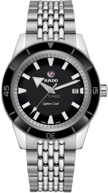 Rado,Captain Cook 42mm,42mm,Ceramic,Stainless Steel,Black,Automatic,Date,Anti-magnetic,R32505153