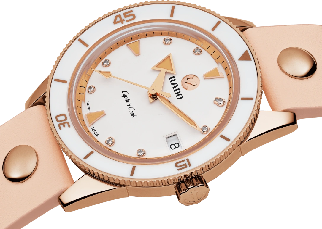 Rado,Captain Cook 37mm,37mm,Stainless Steel,Ceramic,White,Automatic,Day,In-house Caliber,R32139708