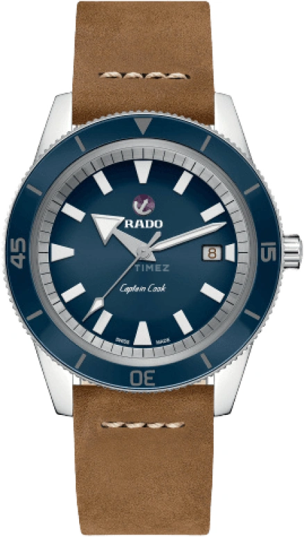 Rado,Captain Cook 42mm,42mm,Ceramic,Stainless Steel,Blue,Automatic,Date,Anti-magnetic,R32505205