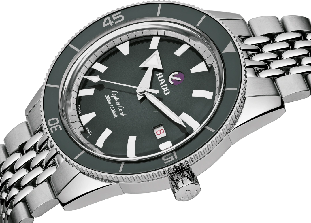 Rado,Captain Cook 42mm,42mm,Ceramic,Stainless Steel,Grey,Automatic,Date,Anti-magnetic,R32105103