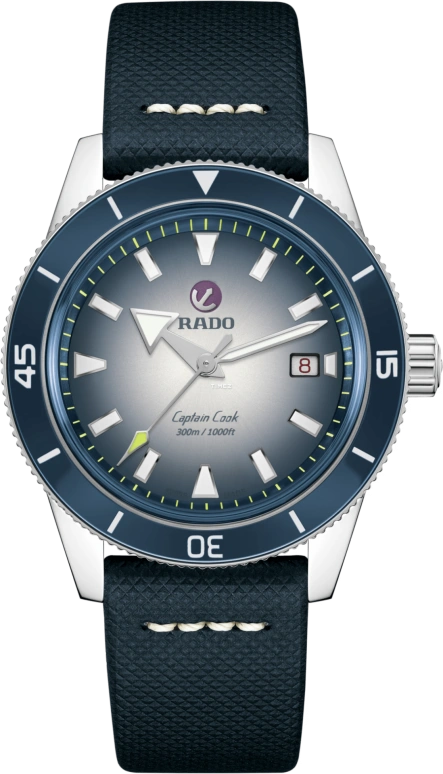 Rado,Captain Cook 42mm,42mm,Stainless Steel,Blue,White,Automatic,Day,In-house Caliber,R32154208