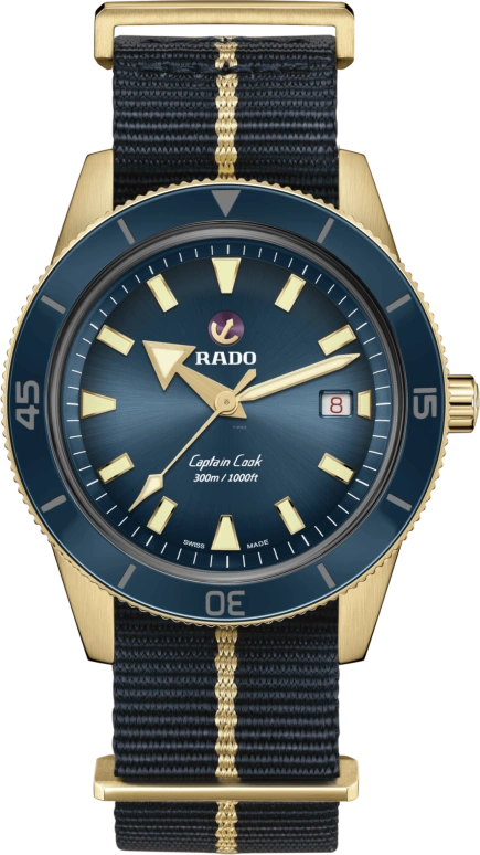 Rado,Captain Cook 42mm,42mm,Bronze,Blue,Automatic,Day,In-house Caliber,R32504207