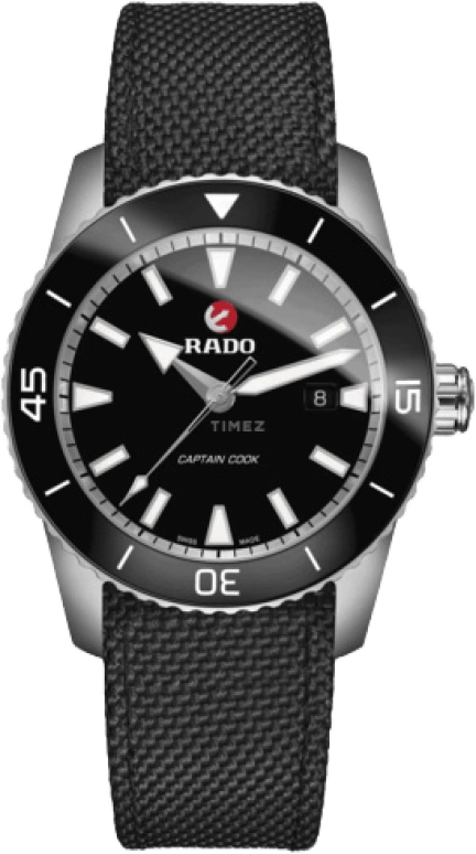 Rado,Captain Cook 45mm,45mm,Titanium,Ceramic,Black,Automatic,Date,Anti-magnetic,R32501156