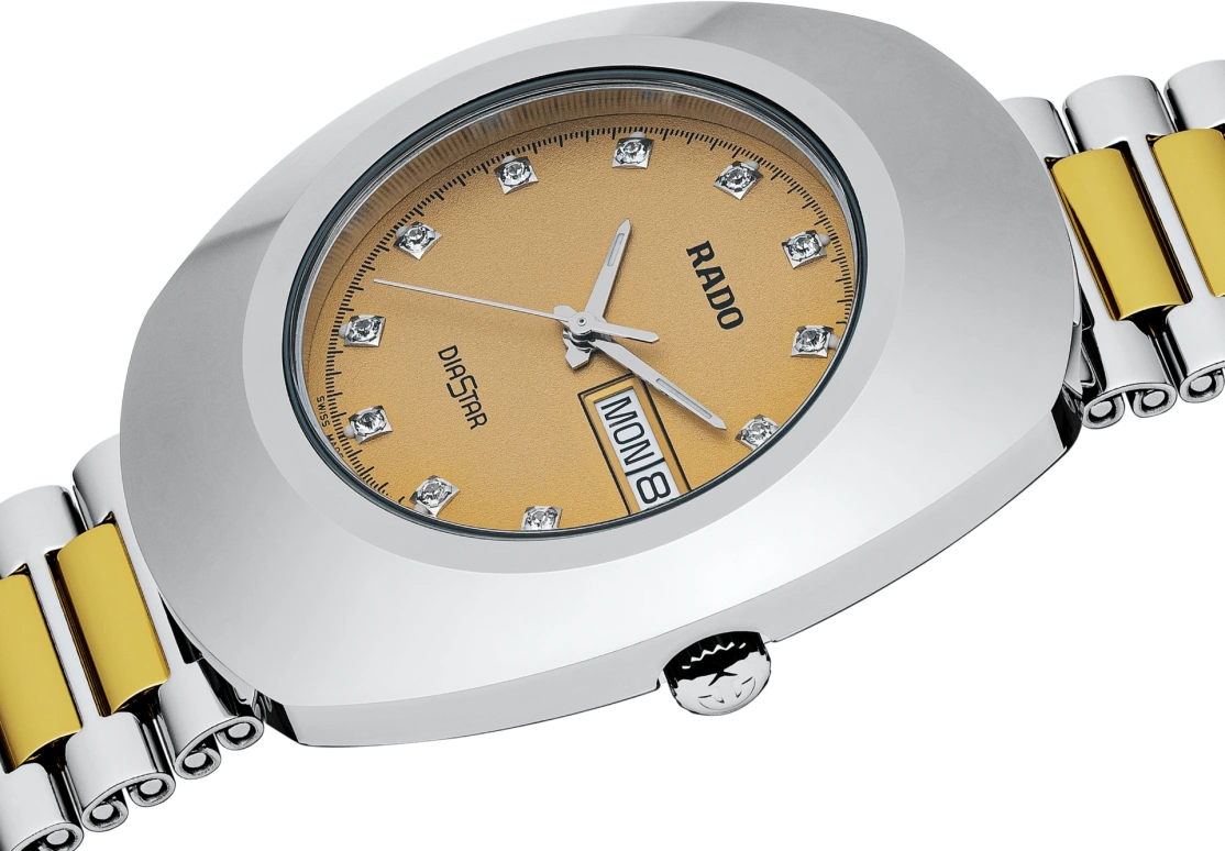 Rado,The Original 35.10mm,35.10mm,Stainless Steel,Yellow,Quartz,Date,Day,R12391633