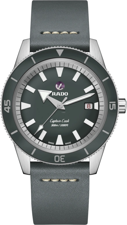 Rado,Captain Cook 42mm,42mm,Ceramic,Stainless Steel,Grey,Automatic,Date,Anti-magnetic,R32105103