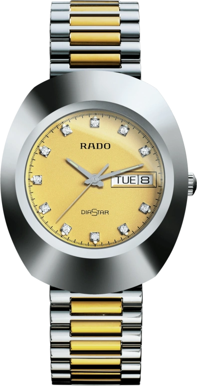 Rado,The Original 35.10mm,35.10mm,Stainless Steel,Yellow,Quartz,Date,Day,R12391633