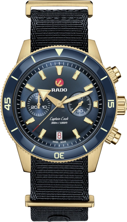 Rado,Captain Cook 43mm,43mm,Bronze,Ceramic,Blue,Automatic,Chronograph,Day,R32146208