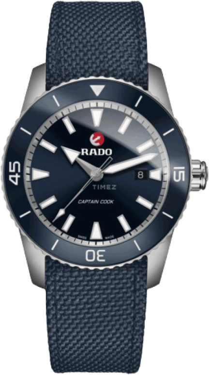 Rado,Captain Cook 45mm,45mm,Titanium,Ceramic,Blue,Automatic,Date,Anti-magnetic,R32501206